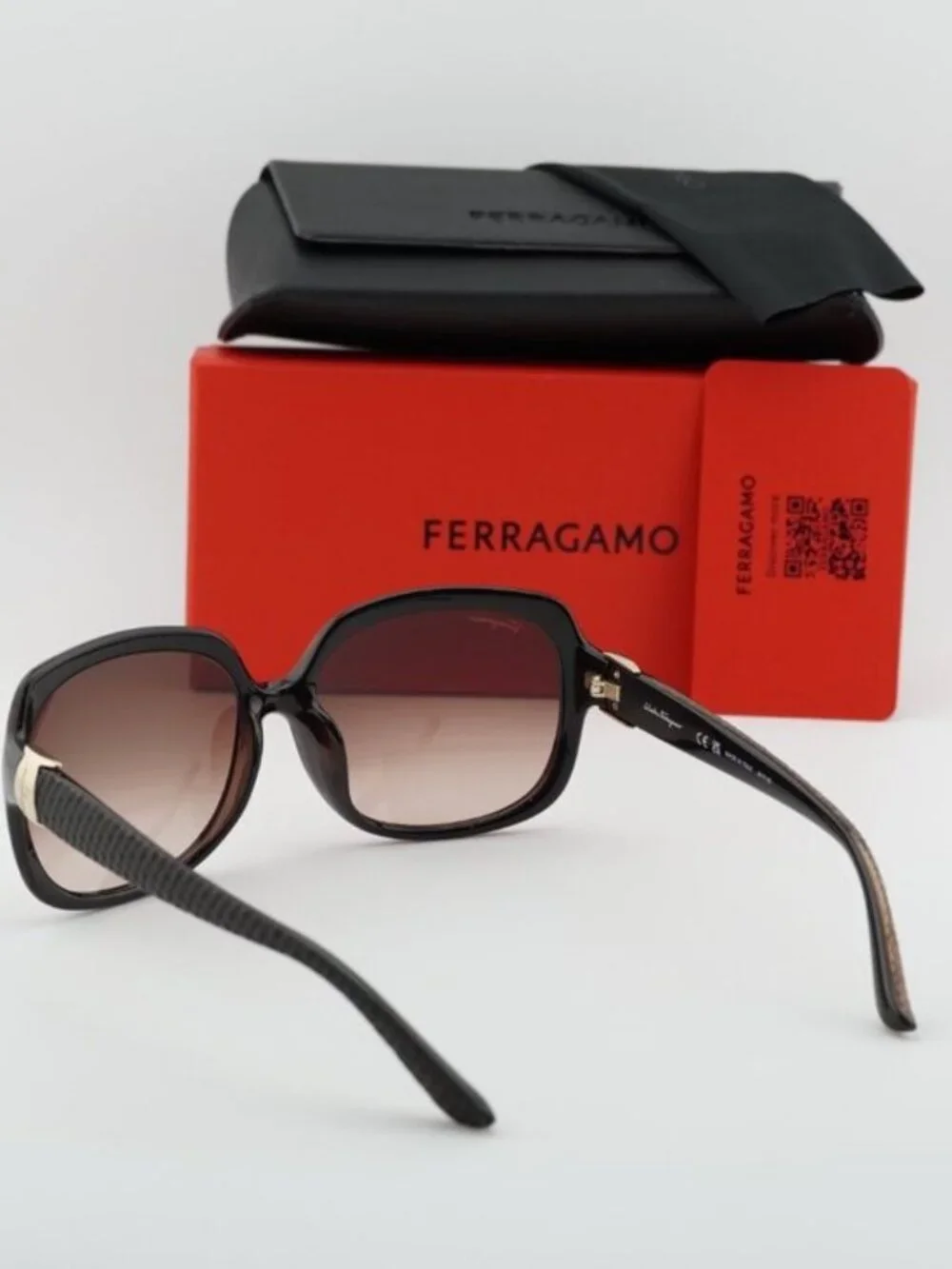 Salvatore Ferragamo SF739SA 210 Rectangle Sunglasses - Brown